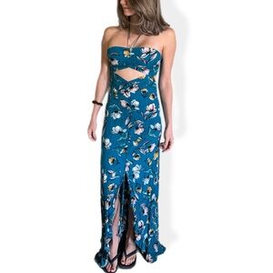 Teal Floral Maxi Dress